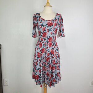 LuLaRoe Abstract Floral Fit & Flare Nicole Dress NEW NWT Size L
